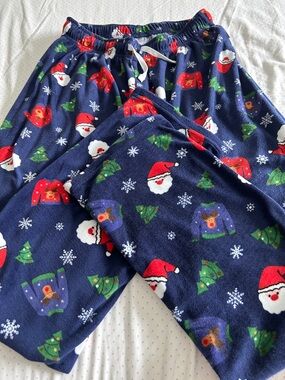 Christmas Pajama Pants Santa & Tree Print